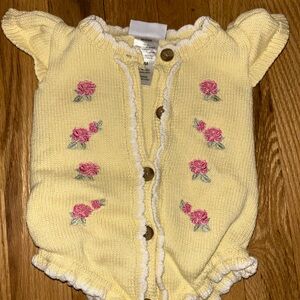 6/9M girl knit romper bundle embroidered